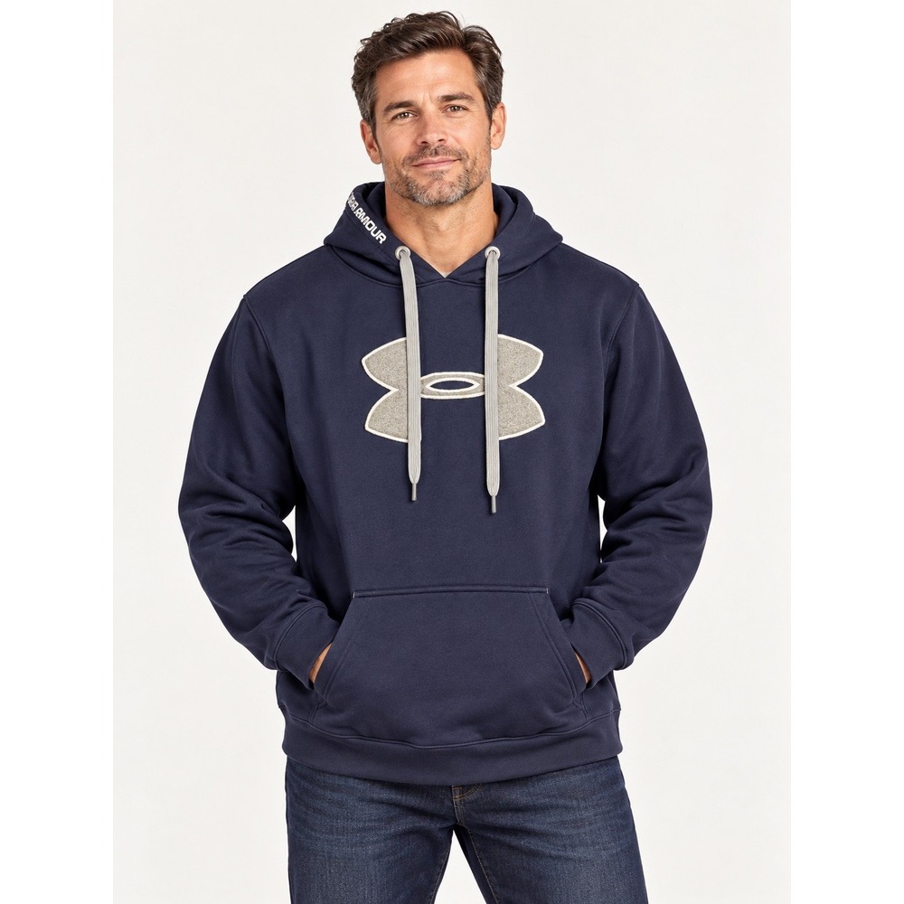 Under Armour Men's Rival Fleece Hoodie Sweatshirt 2XL Midnight Navy 1379861 410